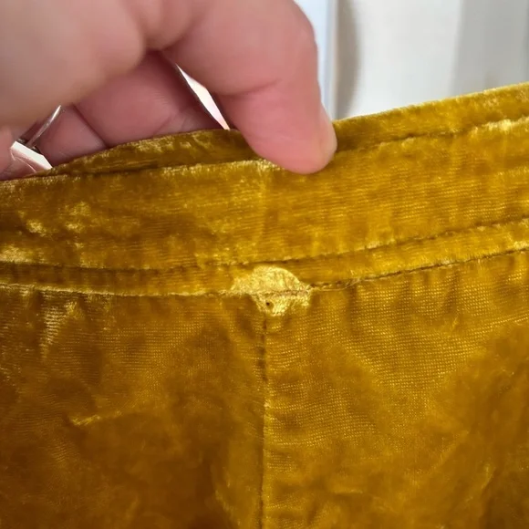 Free People / Dance the Night Away Mustard Velvet Skort - Picture 5 of 6